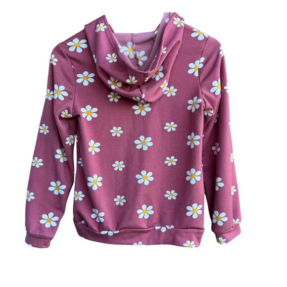 Emma & Elsa Girls XL 16 Daisy Floral Fleece Hoodie - Picture 2 of 4